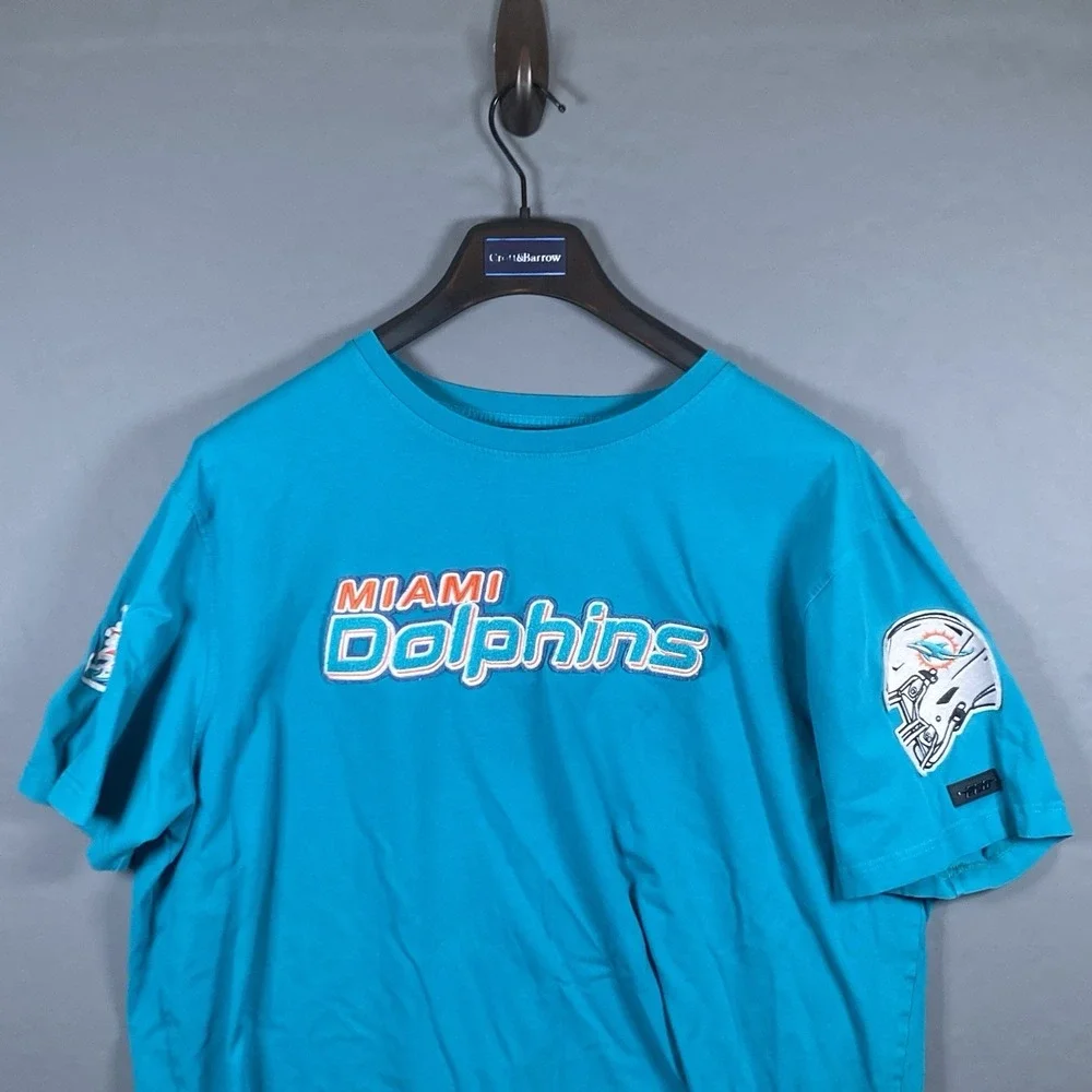 Miami‎ Dolphins Pro Standard Luxury Athletic Shirt Teal Blue Embroidered 2XL NFL